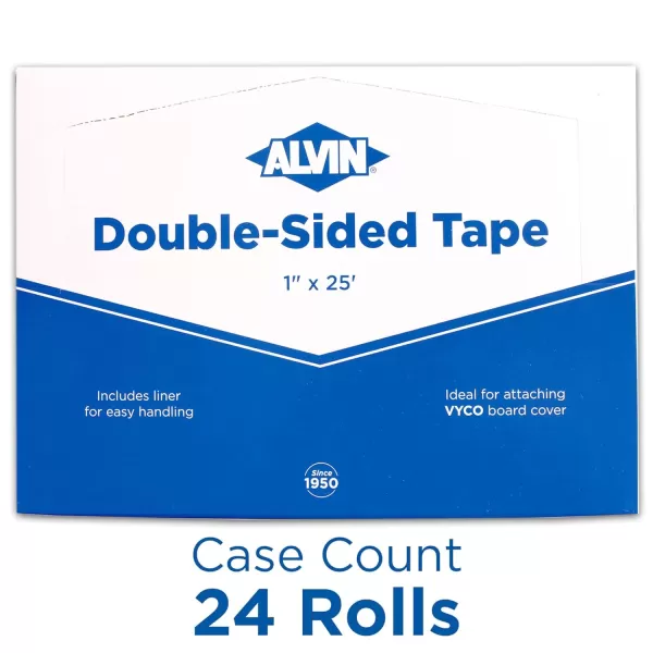 ALVIN Double Sided Tape Display Pack of 24 1quot x25 Feet Model 2400CD Multipurpose Tape for Arts and Crafts Great for Woodworking and Home Improvement  25 Feet24pc Set