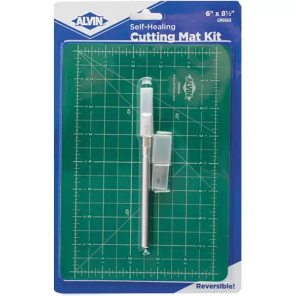 ALVIN SelfHealing Cutting Mat Kit 6quotx85quot Model GM0668 DoubleSided Mat with Art Knife GBM Series Gridded Rotary Cutting Board for Crafts Sewing Fabric  6 inches x 85 inches85L x 6W