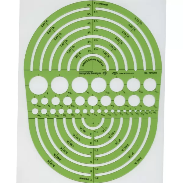 ALVIN TD1201 Large Circles Guide Template Drawing and Drafting Tool for Artists Architects Design and Drafting 15quot to 35quot ScaleCircle Radius Master Template