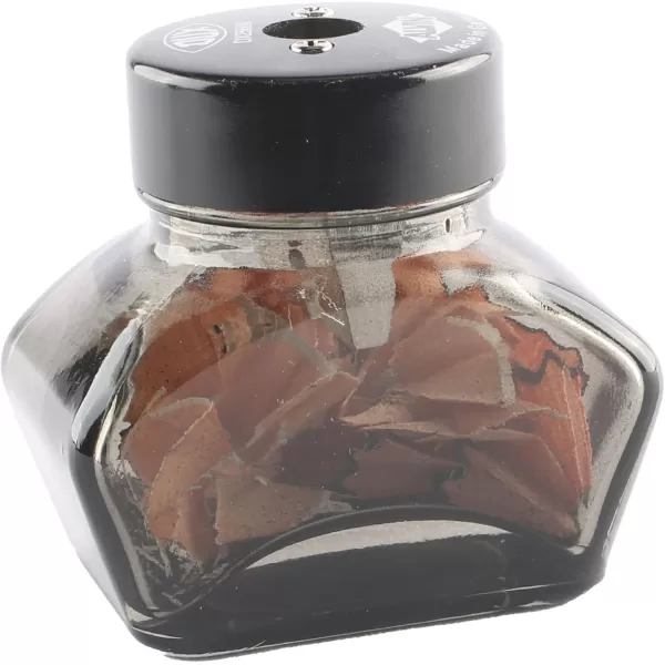 Alvin Charcoal Black Inkwell Pencil Sharpener Model DX25 DUX Glass Inkwell Sharpener for Artists Architects Writers and Drafters Pencil Sharpener with Inkwell Styled Shavings Catch