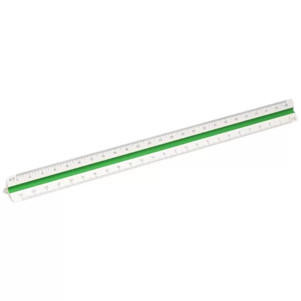 ALVIN Architect Triangular Scale Multipurpose Drafting Ruler for Drawing Planning and Design High Impact Plastic  12 Inch White241P