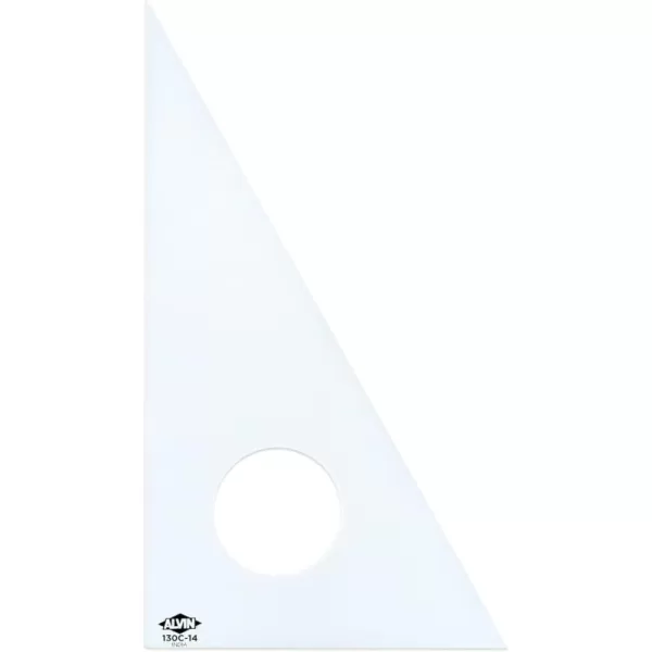 ALVIN Clear Professional Acrylic Drafting Triangle 3060 Degrees 14quot Model 130C14 Multipurpose Tool for Drafting Design and Architecture Great for Machining and Woodworking  14 inches14