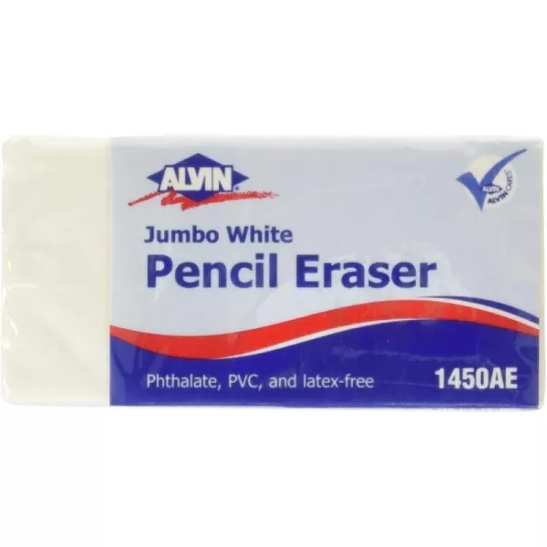 ALVIN Jumbo White Pencil Erasers LatexFree Ideal for Geometry Drafting and Engineering Drawing Architecture and Art  Box of 12