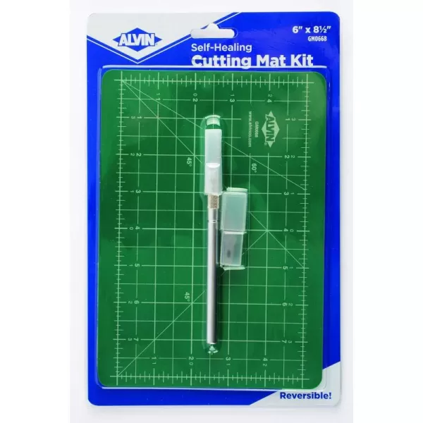 ALVIN SelfHealing Cutting Mat Kit 6quotx85quot Model GM0668 DoubleSided Mat with Art Knife GBM Series Gridded Rotary Cutting Board for Crafts Sewing Fabric  6 inches x 85 inches85L x 6W
