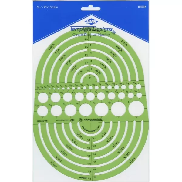 ALVIN TD1201 Large Circles Guide Template Drawing and Drafting Tool for Artists Architects Design and Drafting 15quot to 35quot ScaleCircle Radius Master Template