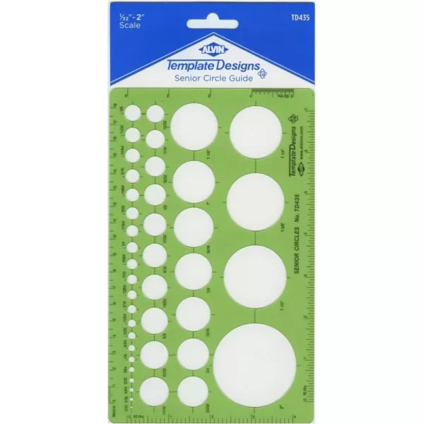 ALVIN TD1201 Large Circles Guide Template Drawing and Drafting Tool for Artists Architects Design and Drafting 15quot to 35quot ScaleSenior Circle Guide