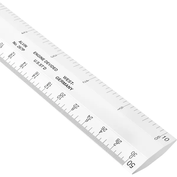 imageALVIN 261P Flat Engineer Scale Multipurpose Drafting Ruler for Drawing Planning and Design High Impact Plastic  12 Inches267P