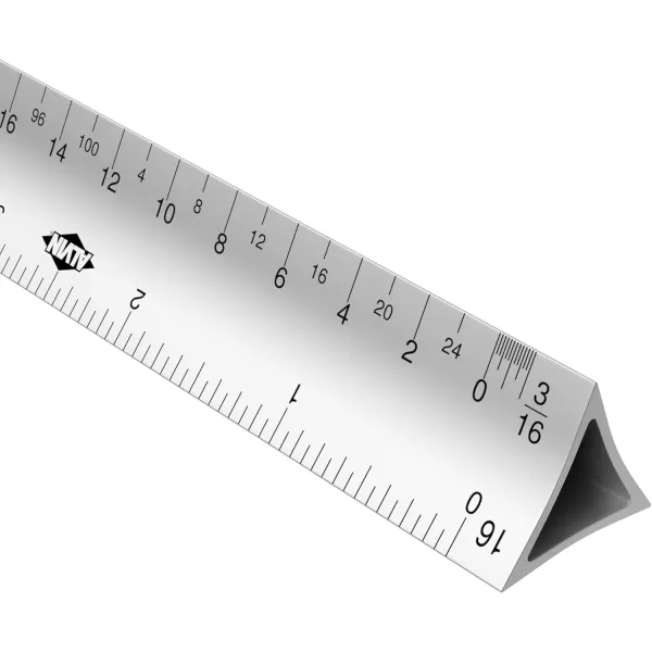 imageALVIN Hollow Aluminum Architect Triangular Scale 12quot Model HC12A Hollow Multipurpose Ruler for Drawing Planning and Design Drafting and Architecture Tool 12 InchArchitect