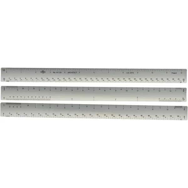 imageALVIN Hollow Aluminum Architect Triangular Scale 12quot Model HC12A Hollow Multipurpose Ruler for Drawing Planning and Design Drafting and Architecture Tool 12 InchArchitect