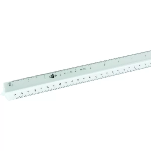 imageALVIN Metric Triangular Scale 12quot Model 117PM White Drafting and Architecture Ruler for Drawing Planning and Design Ideal for Professionals and Students  12 InchesArchitect Metric