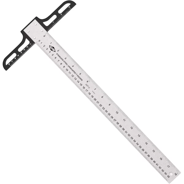 imageALVIN SST24 Stainless Steel Professional Graduated TSquare Drawing and Design Tool Great for Carpentry Drafting Architecture Engineering and Art  24 Inch18