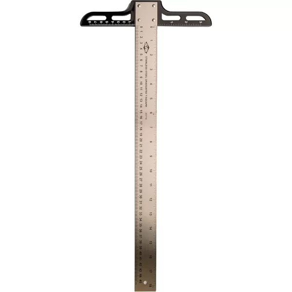 imageALVIN SST24 Stainless Steel Professional Graduated TSquare Drawing and Design Tool Great for Carpentry Drafting Architecture Engineering and Art  24 Inch18