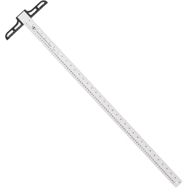 imageALVIN SST24 Stainless Steel Professional Graduated TSquare Drawing and Design Tool Great for Carpentry Drafting Architecture Engineering and Art  24 Inch36