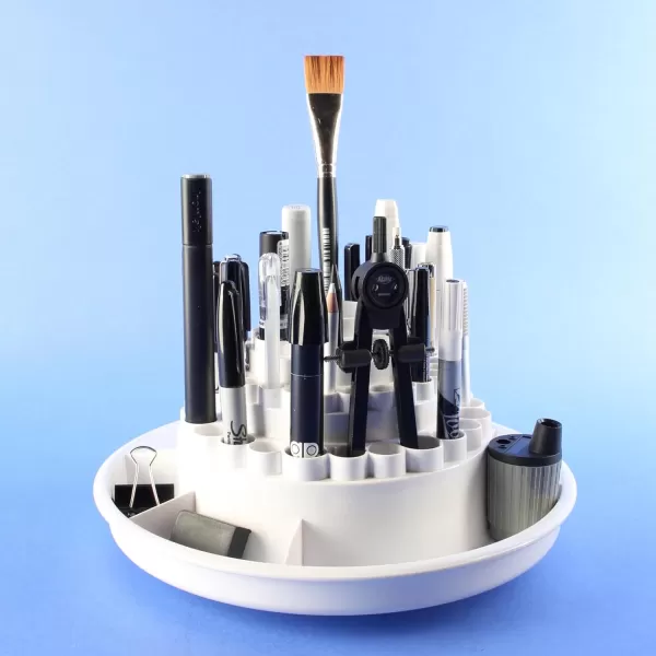 imageALVIN SpinOTray 98932 Rotating Desktop Receptacle Art Drafting and Design Storage Tool Great for Students Hobbyists and Professionals Alike  BlackWhite