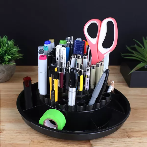 imageALVIN SpinOTray 98932 Rotating Desktop Receptacle Art Drafting and Design Storage Tool Great for Students Hobbyists and Professionals Alike  BlackWhite