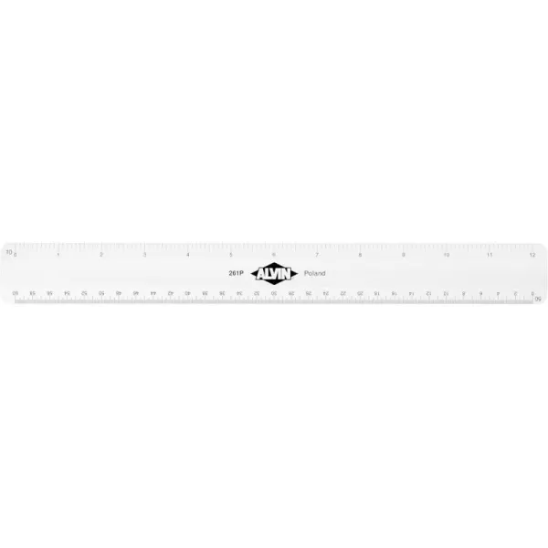 imageALVIN 261P Flat Engineer Scale Multipurpose Drafting Ruler for Drawing Planning and Design High Impact Plastic  12 Inches261P