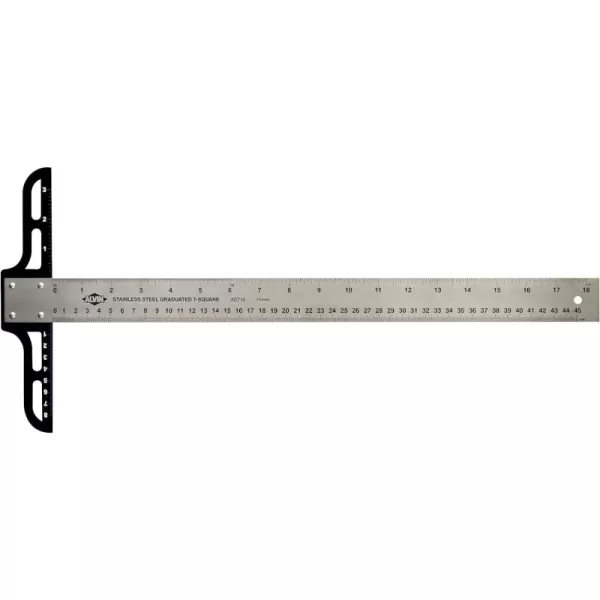 imageALVIN SST24 Stainless Steel Professional Graduated TSquare Drawing and Design Tool Great for Carpentry Drafting Architecture Engineering and Art  24 Inch24