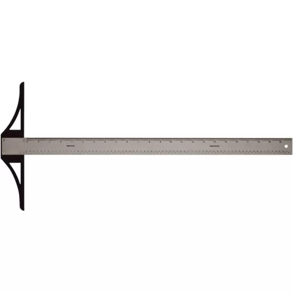 imageALVIN SST24 Stainless Steel Professional Graduated TSquare Drawing and Design Tool Great for Carpentry Drafting Architecture Engineering and Art  24 Inch30