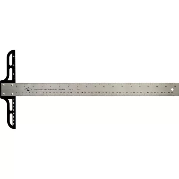 imageALVIN SST24 Stainless Steel Professional Graduated TSquare Drawing and Design Tool Great for Carpentry Drafting Architecture Engineering and Art  24 Inch18