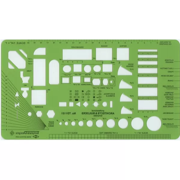 imageALVIN TD5361 Landscape Design Template Drawing and Drafting Tool for Artists Architects Design and Drafting 18 Inches ScaleArch  Build Template
