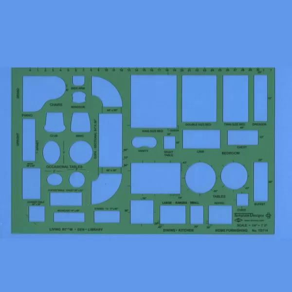 imageALVIN TD5361 Landscape Design Template Drawing and Drafting Tool for Artists Architects Design and Drafting 18 Inches ScaleHouse Furnishings Template