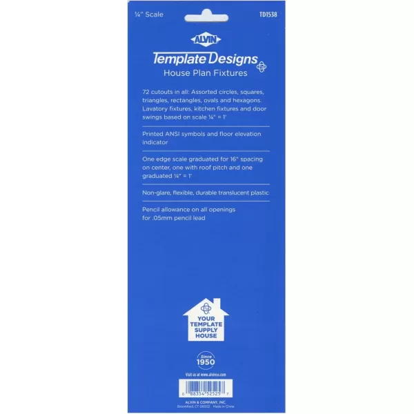 imageALVIN TD5361 Landscape Design Template Drawing and Drafting Tool for Artists Architects Design and Drafting 18 Inches ScaleHouse Plan Fixtures Template