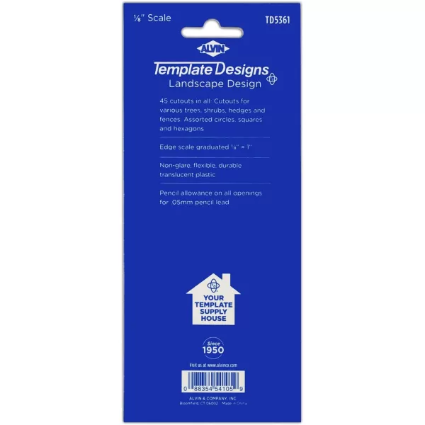 imageALVIN TD5361 Landscape Design Template Drawing and Drafting Tool for Artists Architects Design and Drafting 18 Inches ScaleLandscape Temp 18In Scale