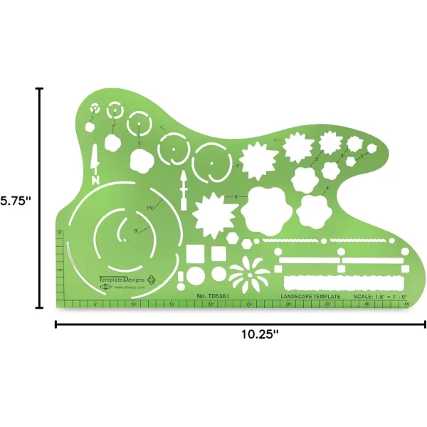 imageALVIN TD5361 Landscape Design Template Drawing and Drafting Tool for Artists Architects Design and Drafting 18 Inches ScaleLandscape Temp 18In Scale