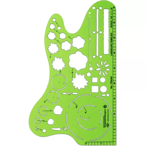 imageALVIN TD5361 Landscape Design Template Drawing and Drafting Tool for Artists Architects Design and Drafting 18 Inches ScaleLandscape Temp 18In Scale