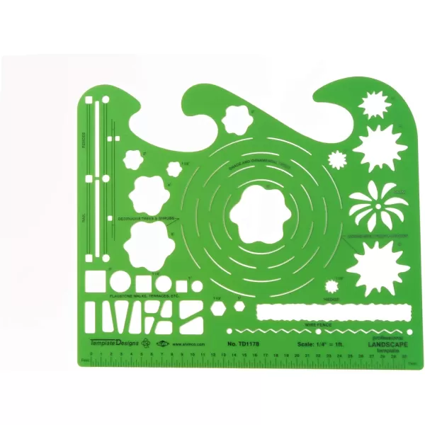 imageALVIN TD5361 Landscape Design Template Drawing and Drafting Tool for Artists Architects Design and Drafting 18 Inches ScaleLandscape Template