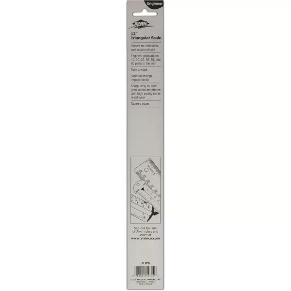 imageAlvin Triangle Engineering Scale Ruler White Drafting and Architecture Ruler for Drawing Planning and Design Great Students and Professionals  Carded 12 Inches