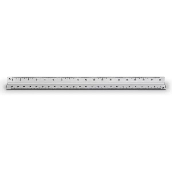 imageAlvin Triangle Engineering Scale Ruler White Drafting and Architecture Ruler for Drawing Planning and Design Great Students and Professionals  Carded 12 Inches