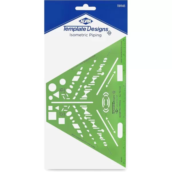 imageALVIN TD1515 ElecricElectronic Template Design Tool for Students and Professionals Size 525quot x 825quot x 03quotIsometric Piping Template