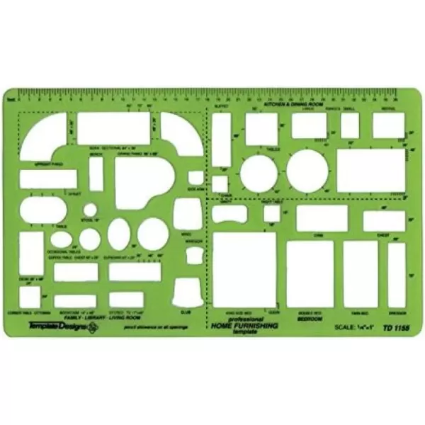 imageALVIN TD5361 Landscape Design Template Drawing and Drafting Tool for Artists Architects Design and Drafting 18 Inches ScaleHome Furnishing Template