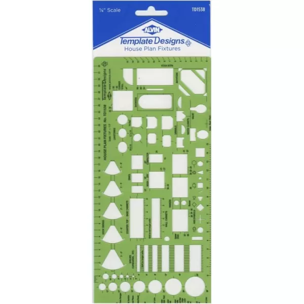 imageALVIN TD5361 Landscape Design Template Drawing and Drafting Tool for Artists Architects Design and Drafting 18 Inches ScaleHouse Plan Fixtures Template