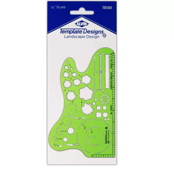 imageALVIN TD5361 Landscape Design Template Drawing and Drafting Tool for Artists Architects Design and Drafting 18 Inches ScaleLandscape Temp 18In Scale