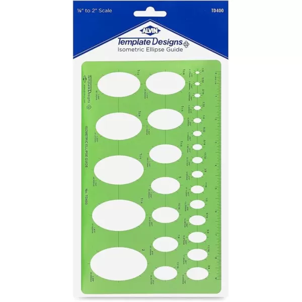 imageAlvin TD400 Isometric Ellipse Guide Template 6125quot x 10quot x 030quot