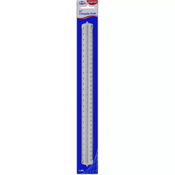 imageAlvin Triangle Engineering Scale Ruler White Drafting and Architecture Ruler for Drawing Planning and Design Great Students and Professionals  Carded 12 Inches