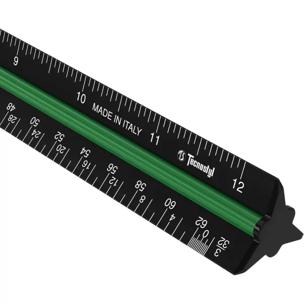 imageALVIN  98ENG  Black Series Triangular Engineer Scale Made of Aluminum Multipurpose Drafting Ruler for Drawing Planning and Design  12 InchesArchitect