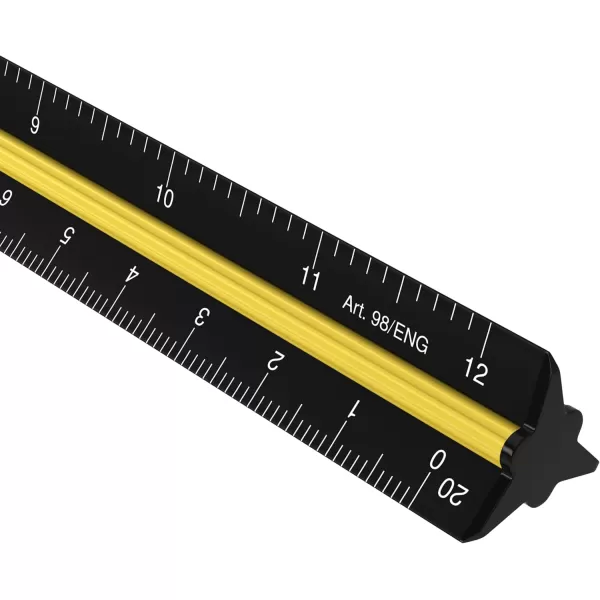 imageALVIN  98ENG  Black Series Triangular Engineer Scale Made of Aluminum Multipurpose Drafting Ruler for Drawing Planning and Design  12 InchesEngineer