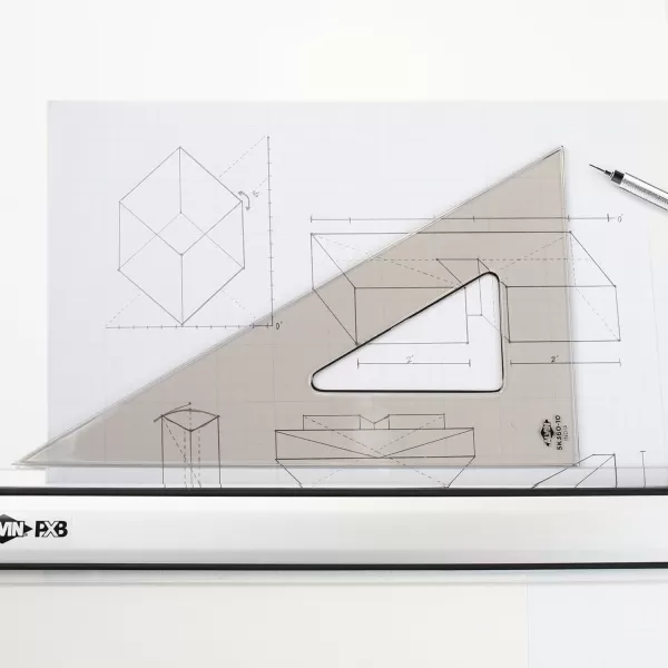 imageALVIN  SmokeTint Acrylic Triangle Ruler Multipurpose Tool for Drafting Design and Architecture Great for Machining and Woodworking 6quot 4590 Degree12