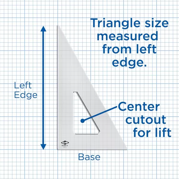 imageALVIN  SmokeTint Acrylic Triangle Ruler Multipurpose Tool for Drafting Design and Architecture Great for Machining and Woodworking 6quot 4590 Degree12