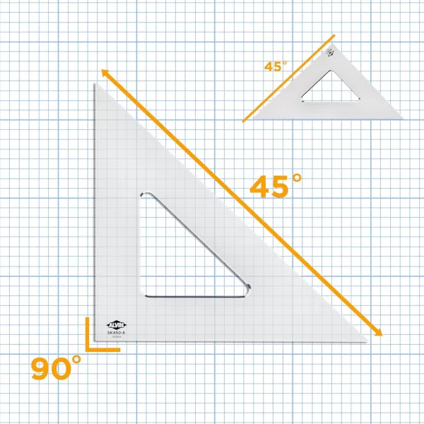 imageALVIN  SmokeTint Acrylic Triangle Ruler Multipurpose Tool for Drafting Design and Architecture Great for Machining and Woodworking 6quot 4590 Degree6
