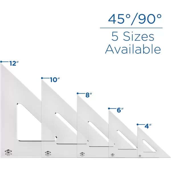 imageALVIN  SmokeTint Acrylic Triangle Ruler Multipurpose Tool for Drafting Design and Architecture Great for Machining and Woodworking 6quot 4590 Degree6