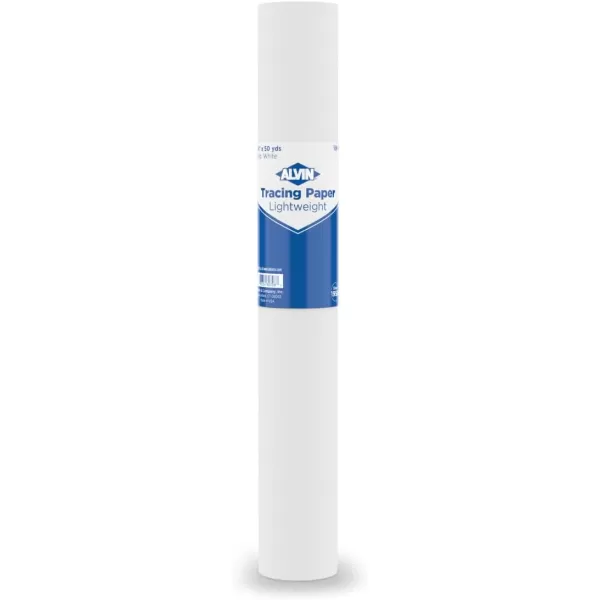 imageALVIN 55WB Lightweight Tracing Paper Roll White Suitable with Ink Charcoal Felt Tip Pen for Sketching or Detailing  14 Inches 20 Yards 1inch CoreWhite  50 Yards