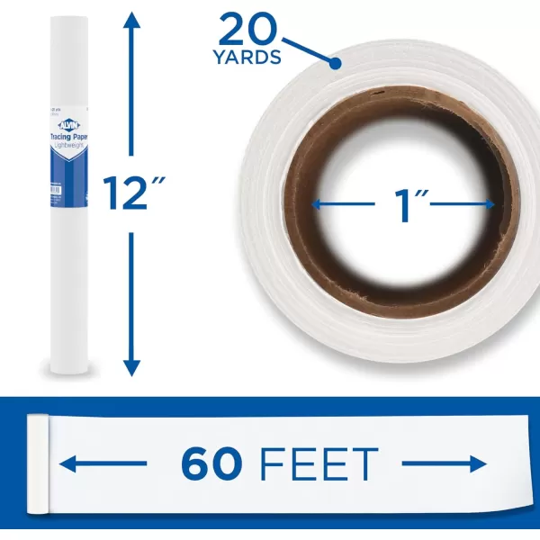 imageALVIN 55WB Lightweight Tracing Paper Roll White Suitable with Ink Charcoal Felt Tip Pen for Sketching or Detailing  14 Inches 20 Yards 1inch CoreWhite  20 Yards