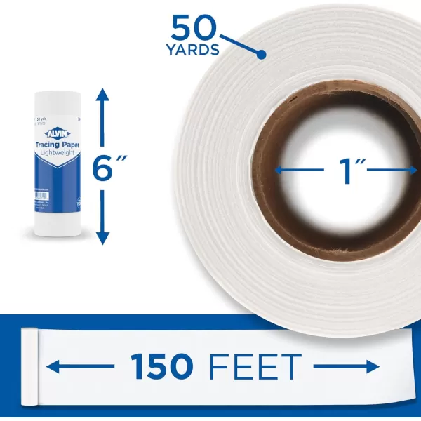imageALVIN 55WB Lightweight Tracing Paper Roll White Suitable with Ink Charcoal Felt Tip Pen for Sketching or Detailing  14 Inches 20 Yards 1inch CoreWhite  50 Yards