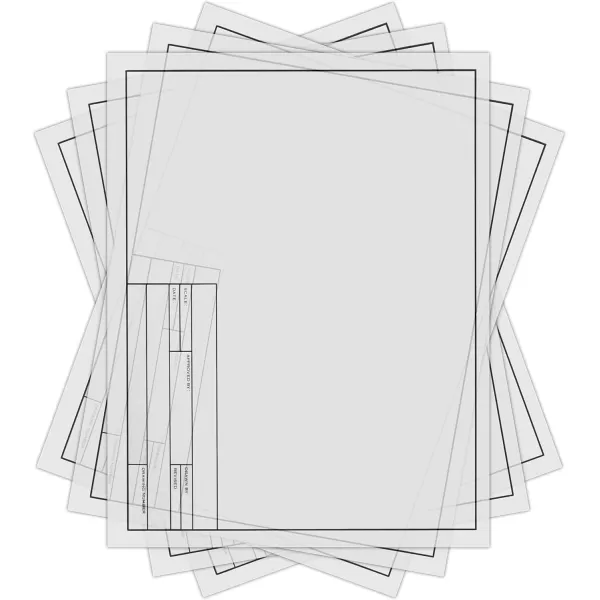 imageALVIN 6855B3 AlvaLine Tracing Paper Pack with Title Block and Border Vellum Paper Suitable with Pencil and Pen No Smudge  100 Sheet Pack 11quot x 17quot85 x 11