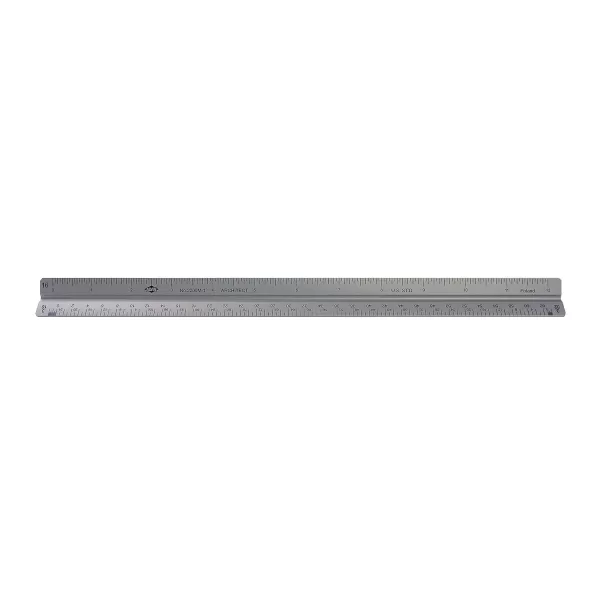 imageALVIN Aluminum Architect Triangular Scale Model 2200M1 Ruler for Drafting and Drawing Great for Students and Professionals Architects and Drafters Anodized Aluminum  12 InchesArchitect