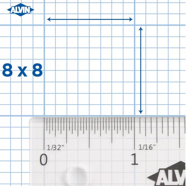 imageALVIN Cross Section Graph Paper Pad 85quot x 11quot Model 14224 AcidFree Use with Pencil or Ink Laser Copier and Inkjet Compatible 8quot x 8quot Grid  50 Sheet Pad 85 x 11 Inch8 x 8 Grid  50 Sheet Pad  11 x 17